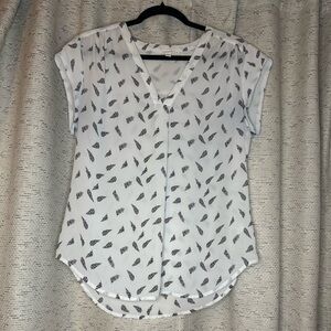 Feather Short Sleeve Blouse